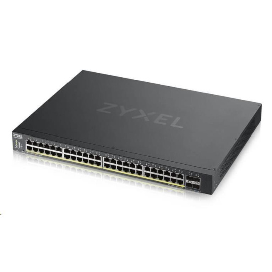 Zyxel XGS1935-52HP-EU0101F 52-port Smart Managed PoE Switch, 48x gigabit RJ45, 4x 10GbE SFP+, PoE budget 375W