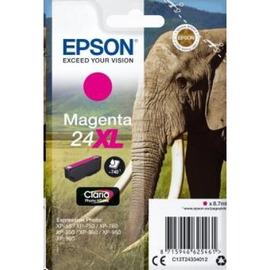 EPSON ink bar Singlepack "Slon" Magenta 24XL Claria Photo HD Ink