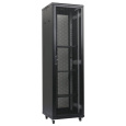 XtendLan 19" stojanový rozvaděč 42U 600x1000, nosnost 1000kg, perforované dveře i záda, kolečka, rozložený, černý