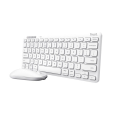 TRUST set klávesnice + myš LYRA, Bezdrátový set klávesnice a myši, ECO, US, bílá