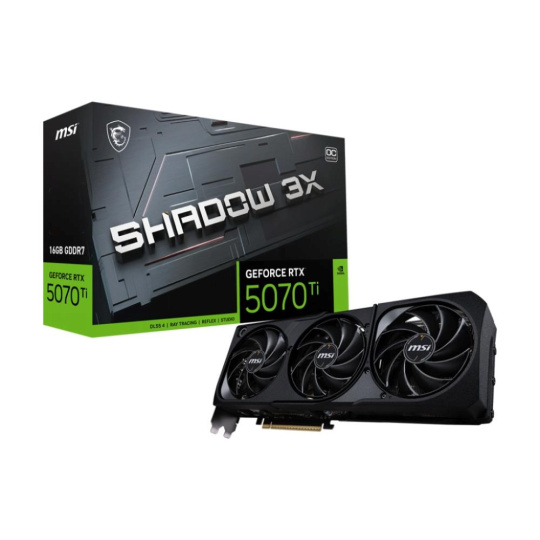 BAZAR - MSI VGA NVIDIA GeForce RTX 5070 Ti 16G SHADOW 3X OC, RTX 5070 Ti, 16GB GDDR7, 3xDP, 1xHDMI BULK - Po opravě (Bez BAZAR - MSI VGA NVIDIA GeForce RTX 5070 Ti 16G SHADOW 3X OC, RTX 5070 Ti, 16GB GDDR7, 3xDP, 1xHDMI BULK - Po opravě (Bez