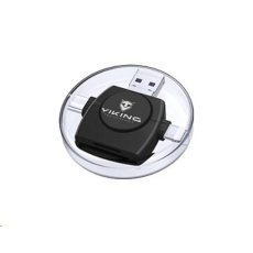 Viking OTG čtečka paměťových karet SD a Micro SD 4v1 s koncovkou APPLE Lightning / Micro USB / USB 3.0 / USB-C, černá