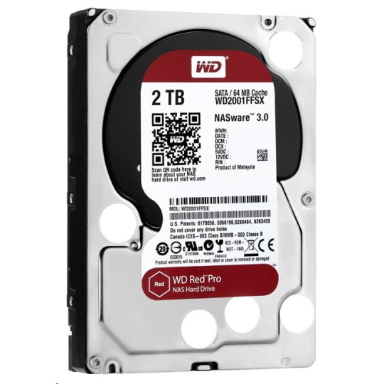 WD RED Pro NAS WD2002FFSX 2TB, SATA III 3.5", 64MB 7200RPM, 164MB/s, CMR