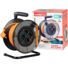 Strend Pro DG-FB04 buben 25m plast 4xzas. 3x1,5mm oranžová (213053)