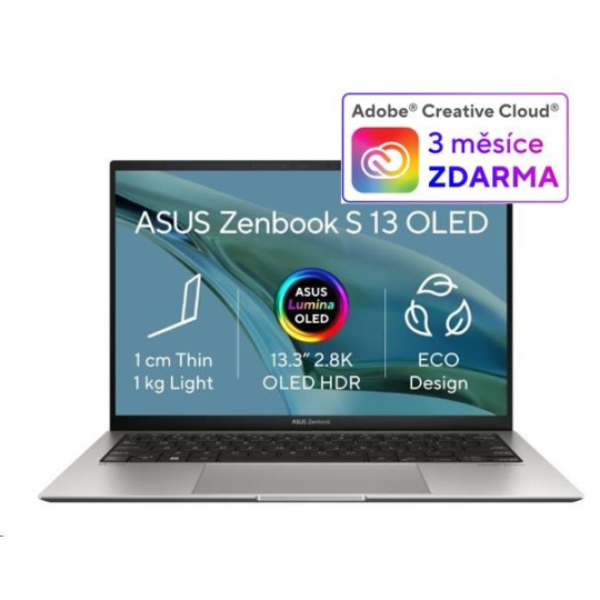 ASUS NTB Zenbook S (UX5304VA-OLED075W), i7-1355U, 13.3" 2880 x 1800, 16GB, 1TB SSD,Iris Xe, W11 Home, Gray