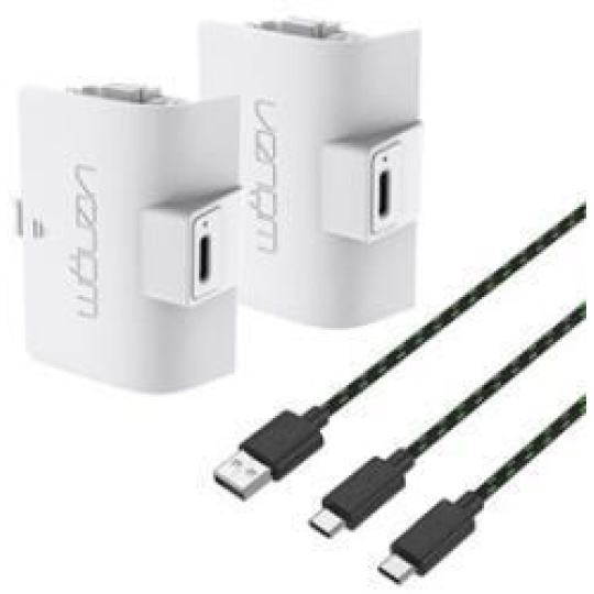 VENOM VS2874 Xbox Series S/X & One White High Capacity Twin Battery Pack + 3 meter cable