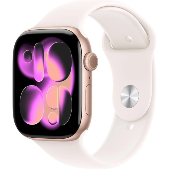 Apple Watch Series 11 GPS + Cellular 46mm Rose Gold Aluminium Case with Light Blush Sport Band - M/L