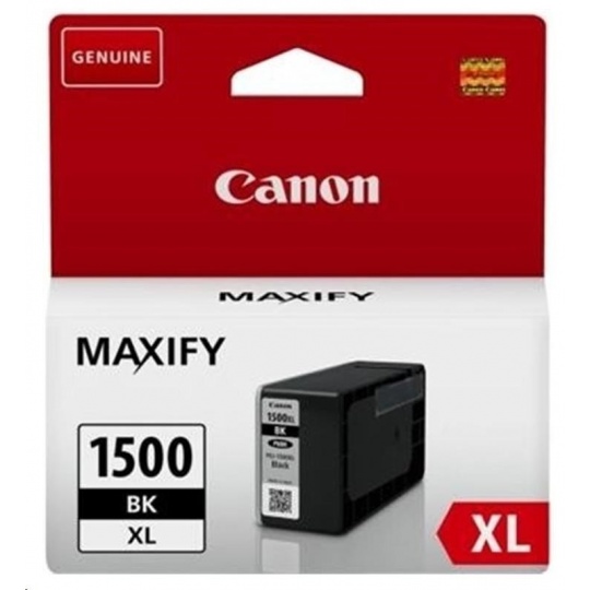 Canon CARTRIDGE PGI-1500XL BK černá pro Maxify MB2050, MB2150, MB2350, MB2750 a MB2755 (1200 str.)