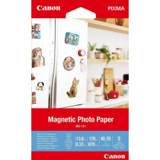 Canon magnetický fotopapír MG-101, 10x15cm, 5 listů v balení, 670 g/m Canon magnetický fotopapír MG-101, 10x15cm, 5 listů v balení, 670 g/m