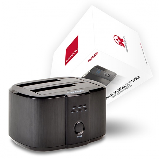 Bazar - AXAGON ADSA-ST USB3.0 - 2x SATA 6G CLONE DUAL HDD dock station