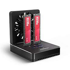 AXAGON ADSA-M2C22, USB-C 20Gbps dokovací stanice pro 2× M.2 NVMe/SATA SSD s funkcí klonování AXAGON ADSA-M2C22, USB-C 20Gbps dokovací stanice pro 2× M.2 NVMe/SATA SSD s funkcí klonování