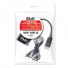 Club3D Video hub MST (Multi Stream Transport) DisplayPort na 2x DisplayPort, USB napájení