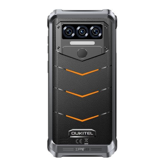 Rugged Smartphone Oukitel WP38 MT8788 6GB 256GB 10600-15W A13, Black w Orange [No Charger]