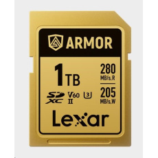 Lexar SDXC ARMOR Gold UHS-II U3, Stainless Steel, IP68 R280/W210 (V60) 1TB Lexar SDXC ARMOR Gold UHS-II U3, Stainless Steel, IP68 R280/W210 (V60) 1TB