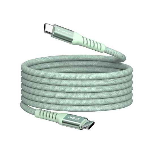 VERBATIM Kabel USB-C Sync & Charge, 100W, Magnetický, 120cm, zelená VERBATIM Kabel USB-C Sync & Charge, 100W, Magnetický, 120cm, zelená
