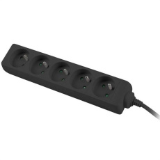 Konnoc DX-5F 5m pětizásuvka ČERNÁ Konnoc DX-5F 5m pětizásuvka ČERNÁ
