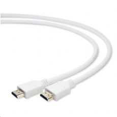 GEMBIRD Kabel HDMI-HDMI 3m, 1.4, M/M stíněný, zlacené kontakty, bílý GEMBIRD Kabel HDMI-HDMI 3m, 1.4, M/M stíněný, zlacené kontakty, bílý