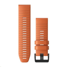 Garmin řemínek pro fenix6X - QuickFit 26, silikonový, oranžový, černá přezka Garmin řemínek pro fenix6X - QuickFit 26, silikonový, oranžový, černá přezka