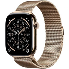 Apple Watch Series 11 GPS + Cellular 46mm Gold Titanium Case with Gold Milanese Loop - S/M