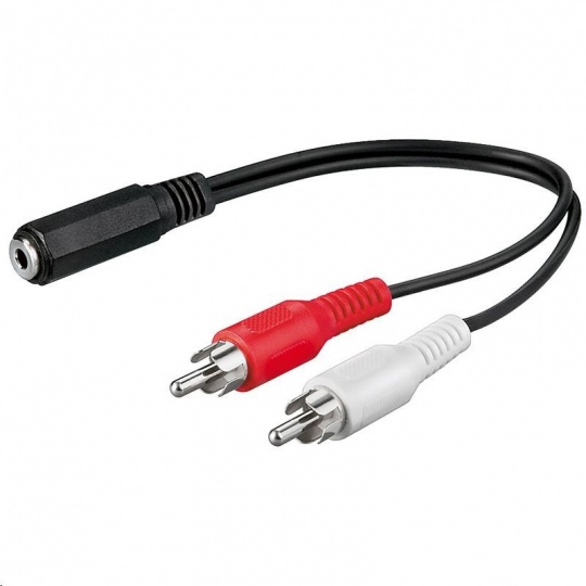 PremiumCord Kabel Jack 3,5mm-2xCINCH F/M 20cm