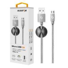 ALIGATOR datový kabel PREMIUM 2A, micro USB, šedá