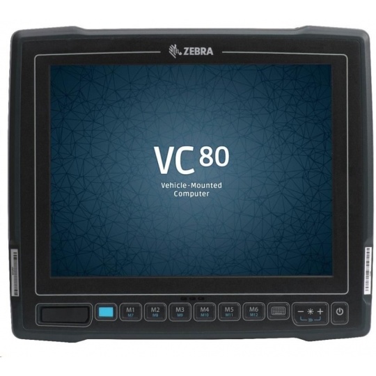Zebra VC80 vozíkový terminál 10",STD IN, CPU E3845, 4GB/64GBSSD, WIN 7 PRO, ENG,  USB, RS232, WLAN, konektor pro ant