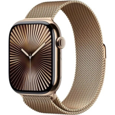 Apple Watch Series 10 GPS + Cellular 46mm Gold Titanium Case with Gold Milanese Loop - S/M