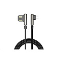 WG - Datový kabel Micro USB na USB-A, 1 metr, 90 stupňů zahnutý, černá