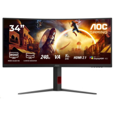 AOC MT 34" CU34G4Z - 3440x1440,VA,240Hz,2xHDMI,DP,USBhub,Pivot,Zakřivený AOC MT 34" CU34G4Z - 3440x1440,VA,240Hz,2xHDMI,DP,USBhub,Pivot,Zakřivený
