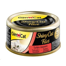 SHINY CAT filet tunak s lososem 70g konzerva