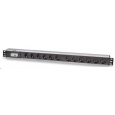 Intellinet Vertical Rackmount 12-Way Power Strip - German Type, rozvodný panel, 12x DE zásuvka, 1.6m kabel