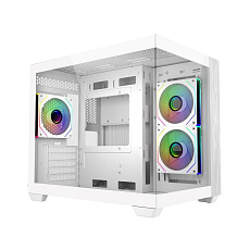 BAZAR Cooler Master case Elite 481 Wood, ATX, Průhledná bočnice, 3x 120mm ARGB Fan, Bílá