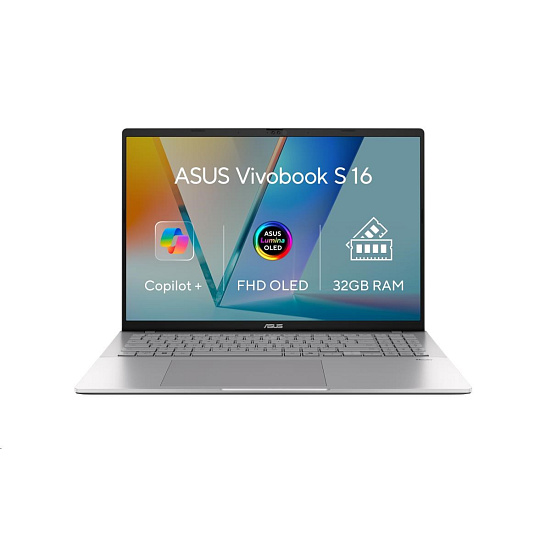 ASUS NTB Vivobook S16 (S3607AA-OLED009), Ultra 7 355, 16" 1920 x 1200, 32GB, 1TB SSD, Intel Arc, No OS, Silver