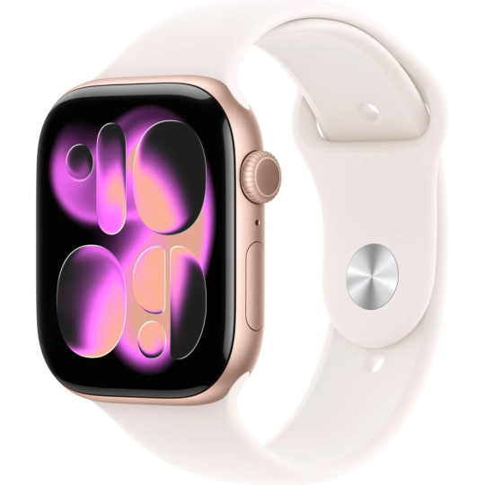 Apple Watch Series 11 GPS 46mm Rose Gold Aluminium Case with Light Blush Sport Band - S/M