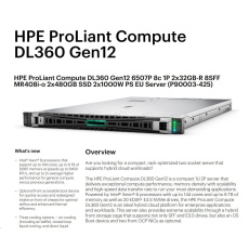 HPE PL DL360g12 6507P (3.5G/8C) 2x32G (P69727) 2x480G MR408i-o 8SFF 2x1000W 2p10G-T NBD333 Smart Choice