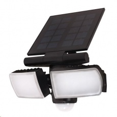 Solight LED solární osvětlení se senzorem, 8W, 600lm, Li-on, černá