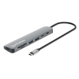MANHATTAN Dokovací stanice USB-C 7v1, HDMI, USB-C 3.0, USB-C PD 100W, 2xUSB-A 3.0, SD/microSD