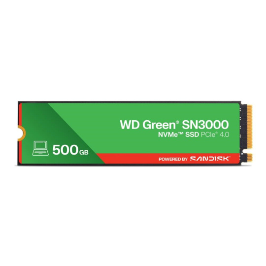 WD GREEN SSD 500GB SN3000 Powered by SanDisk, PCIe Gen4x4, M.2 2280, (R:5000/W:4100 MB/s)