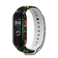 Rhinotech řemínek pro Xiaomi Mi Band 3 / 4 černá - motiv džungle Rhinotech řemínek pro Xiaomi Mi Band 3 / 4 černá - motiv džungle