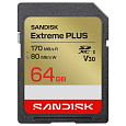 SanDisk SDXC karta 64GB Extreme PLUS (R170/W80 MB/s Class 10, UHS-I U3 V30)