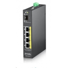 Zyxel RGS100-5P 5-port Gigabit PoE switch, 4x GbE + 1x SFP, PoE budget 120W, DIN rail/Wall mount, IP30