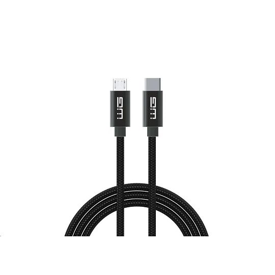 WG - Datový kabel Type-C (male) na Micro USB (male), 1 metr, černá