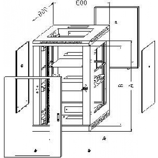 TRITON Dveře 42U sklo,š: 800mm,vč.kování RAL7035