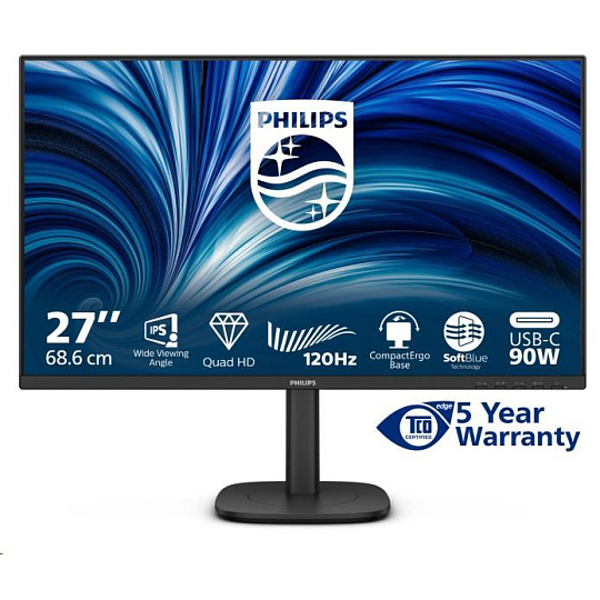 Philips MT 27" 27B2U3601 - 2560x1440,IPS,120Hz,HDMI,DP,USBhub,USB-C,RJ45,Repro,Pivot, posk obal Philips MT 27" 27B2U3601 - 2560x1440,IPS,120Hz,HDMI,DP,USBhub,USB-C,RJ45,Repro,Pivot, posk obal
