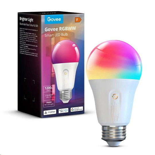 Govee Smart žárovka RGBWW 12W-85W 1200lm E27 Long Life, Matter