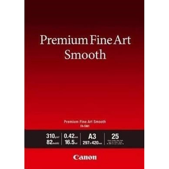 Canon fotopapír Premium Fine Art Smooth, FA-SM2, matný, A3+, 310 g/m, 25 ks