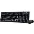 BAZAR - GENIUS set klávesnice+myš KM-100SE/ Drátový set/ Copilot/ USB/ černá/ CZ+SK layout, poškozený obal