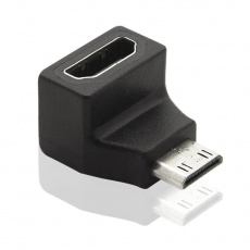 PremiumCord adaptér Mini HDMI C - HDMI  (M/F), zahnutý 90°