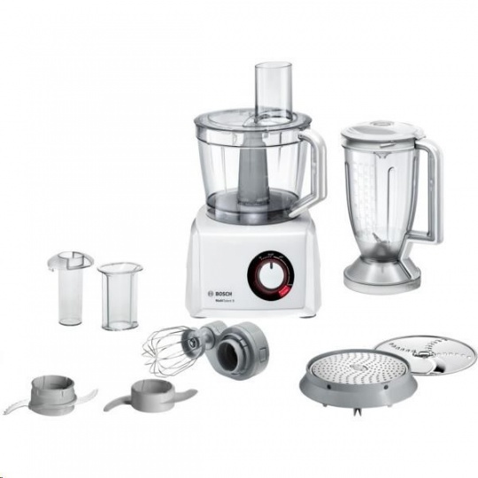 Bosch MultiTalent 8 MC812W501 food processor, bílá, 1000 W, rozpoznání příslušenství, XXL mísa 3,9 l, nůž waveCut Bosch MultiTalent 8 MC812W501 food processor, bílá, 1000 W, rozpoznání příslušenství, XXL mísa 3,9 l, nůž waveCut
