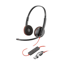 Poly Blackwire 3220 náhlavní souprava, USB-C/A adaptér, stereo Poly Blackwire 3220 náhlavní souprava, USB-C/A adaptér, stereo
